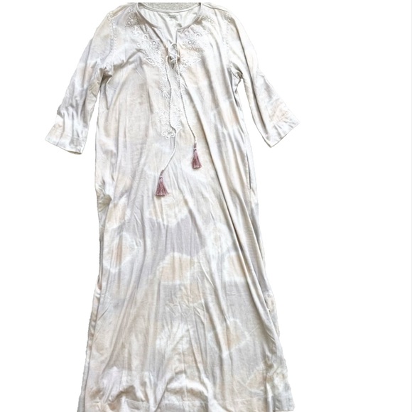 Soft Surroundings Dresses & Skirts - SOFT SURROUNDINGS MAXI TIE DYE COTTON DRESS WITH TASSELS SIZE LARGE BOHO